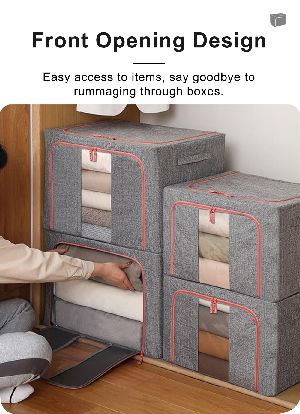 Linen Single-window Storage Box-7